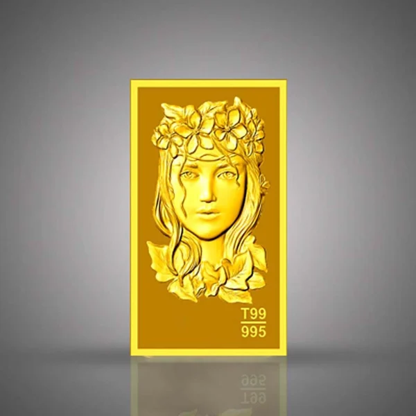 شمش طلا 24 عیار مدل ملکه وزن 1 گرمی (معادل 1.326 گرم 18 عیار) (کپی) - Image 2